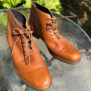 Men's Tan Leather lace up Ankle Boots
